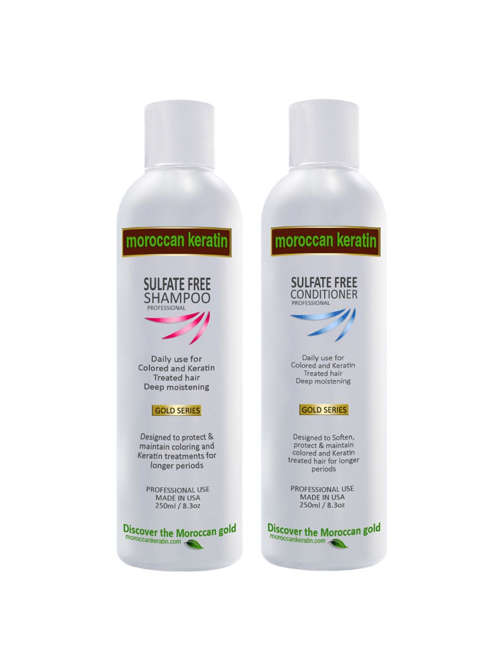 hval Kanon Krav Moroccan Keratin GOLD SERIES Sulfate Free Shampoo & Conditioner 2pc SET